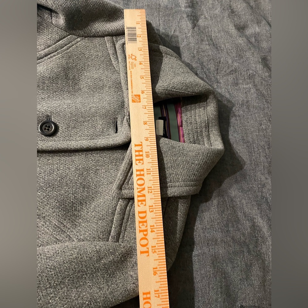 J. Crew Gray Wool-Blend Pea Coat with Belted Waist - Picture 8 of 14